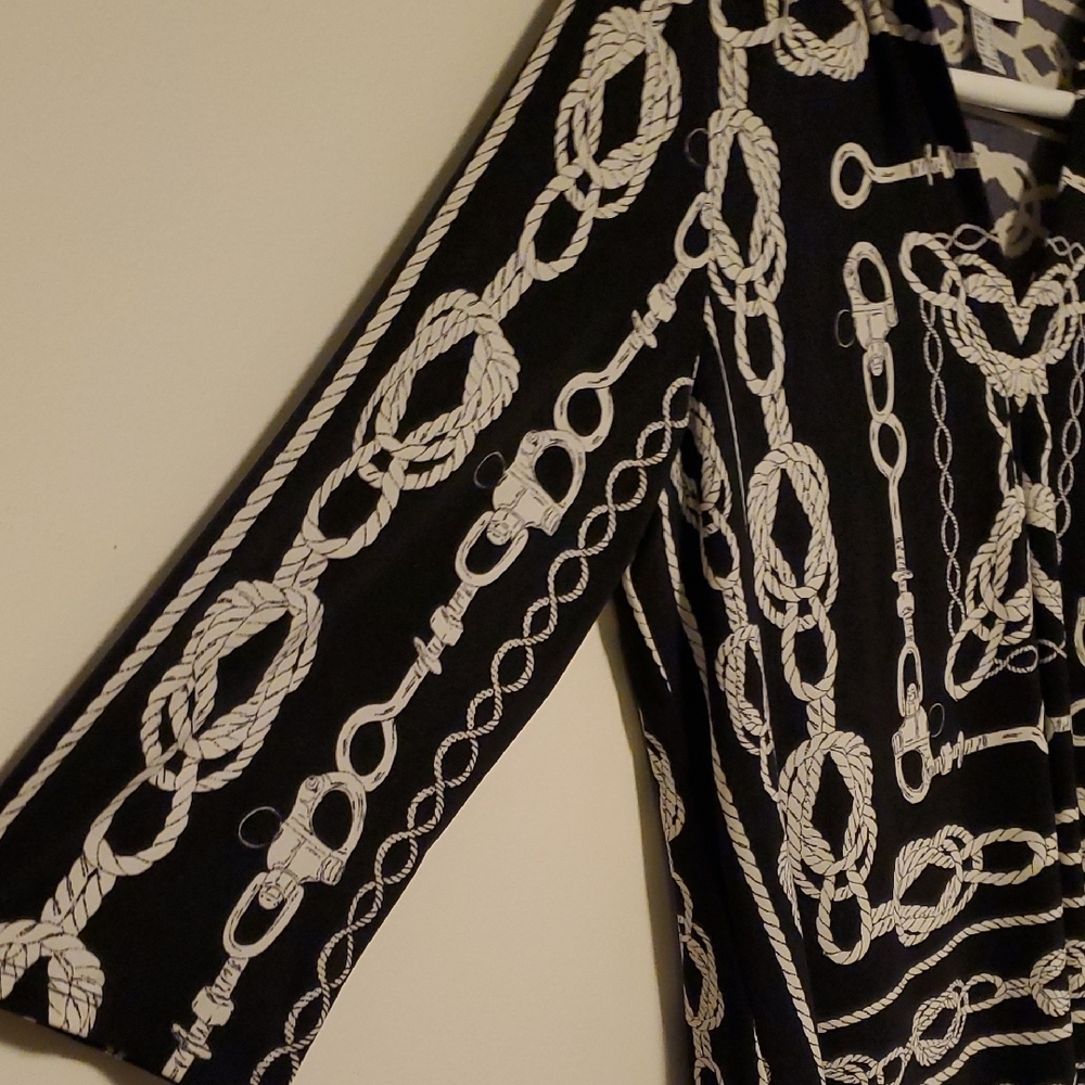 Joseph Ribkoff Chain And Nautical Rope Tunic Blouse - Picture 3 of 7
